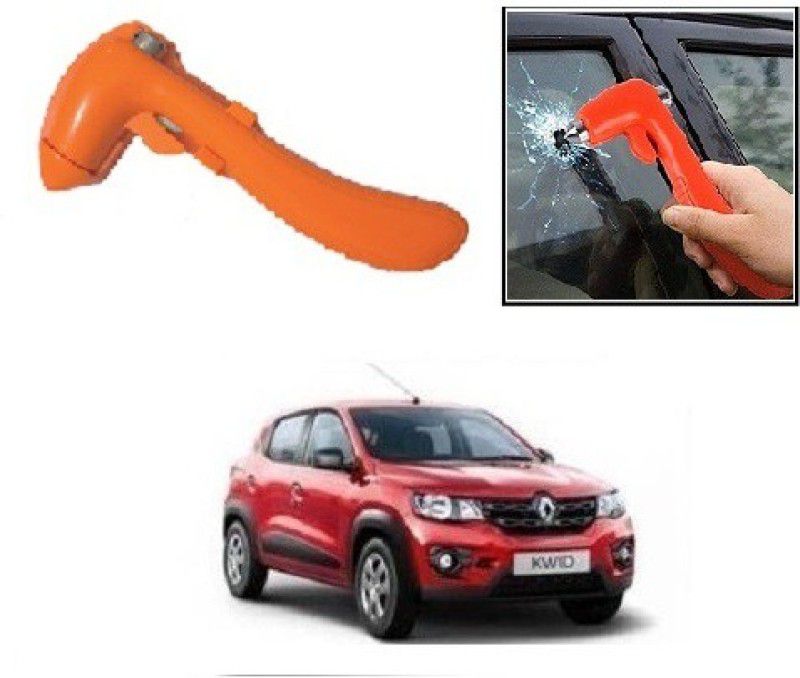 ACCESSOREEZ 2 in 1 emergency car safety hammer for car window glass breaking hammer and seat belt cutter NOH248 UNIVERSAL FOR CAR ( ORANGE) Car Safety Hammer