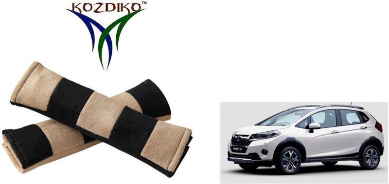 KOZDIKO Seat Belt Cushion Pillow Beige Black 2 pcs For Honda WRV Seat Belt Buckle  (Pack of 2)
