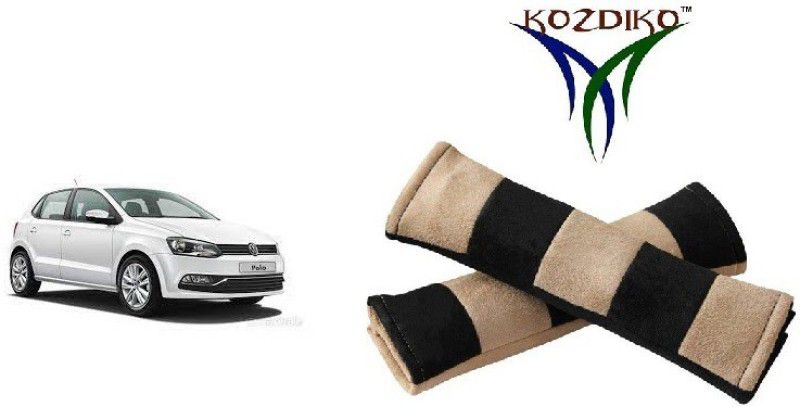 KOZDIKO Seat Belt Cushion Pillow Beige Black 2 pcs For Volkswagen Polo Exquisite Seat Belt Buckle  (Pack of 2)