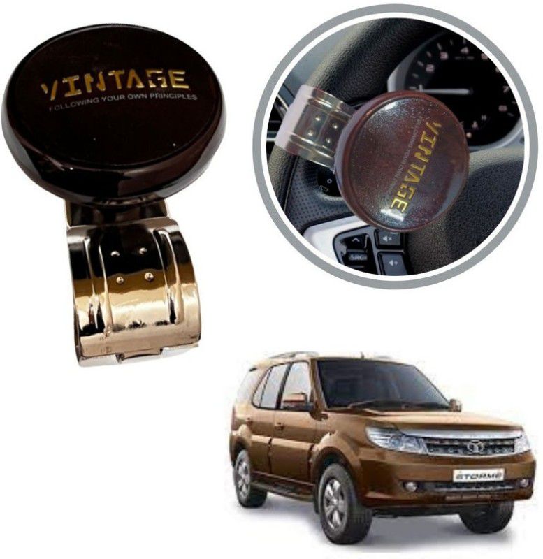 Oshotto Metal & Plastic Car Steering Knob  (Brown)