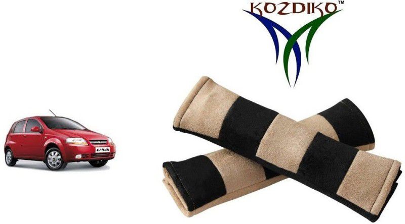 KOZDIKO Seat Belt Cushion Pillow Beige Black 2 pcs-112 Seat Belt Buckle  (Pack of 2)
