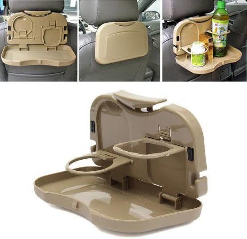 vetreo Car Travel Plastic Folding Auto Car Back Seat Table Drink Food Cup Tray Holder Stand Desk Cup Holder Car Tray (Multicolour) Multi Function Food Tray Folding Dining Table, Auto Back Foldable Car Backseat Storage Organizer Cup Holder Tray Table