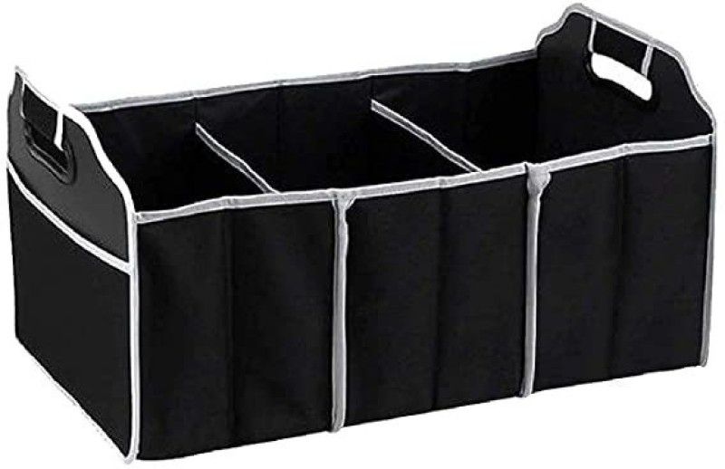 Lycus Car Trunk Organizer with Foldable Compartments Car Boot Storage Organizer Trunk Organizer  (Black)