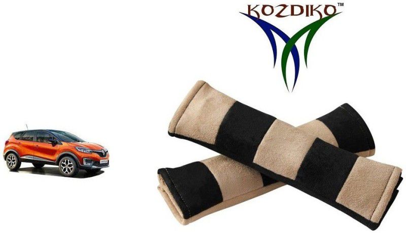 KOZDIKO Seat Belt Cushion Pillow Beige Black 2 pcs For Renault Captur Seat Belt Buckle  (Pack of 2)