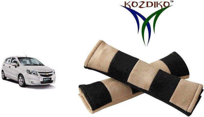 KOZDIKO Seat Belt Cushion Pillow Beige Black 2 pcs-95 Seat Belt Buckle  (Pack of 2)