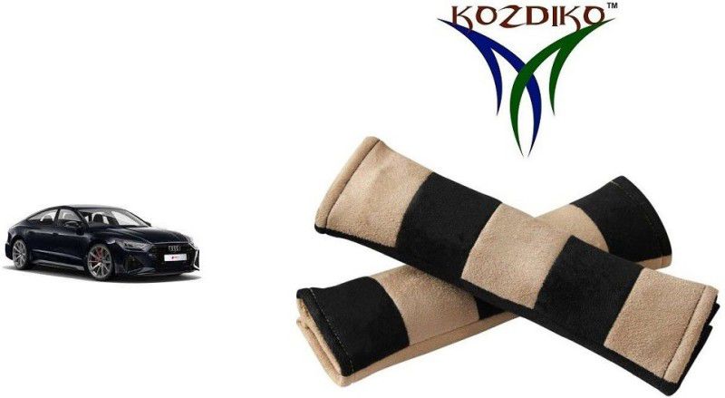 KOZDIKO Seat Belt Cushion Pillow Beige Black 2 pcs For Audi RS7 Spotback Seat Belt Buckle  (Pack of 2)