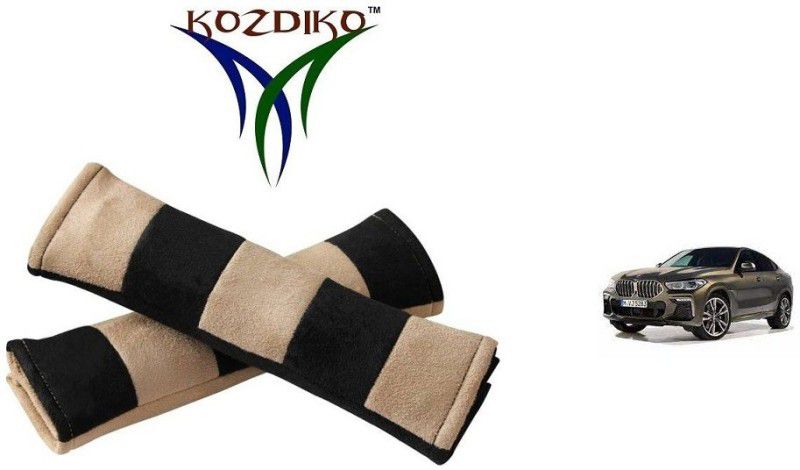 KOZDIKO Seat Belt Cushion Pillow Beige Black 2 pcs For BMW X6 Seat Belt Buckle  (Pack of 2)