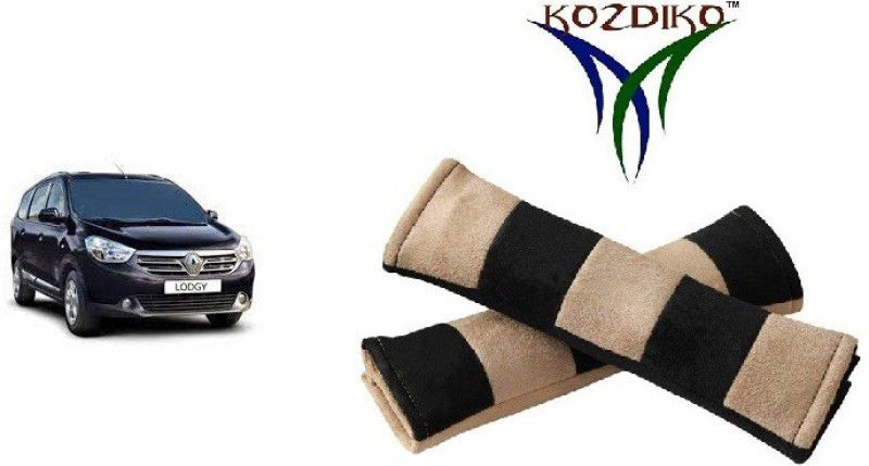 KOZDIKO Seat Belt Cushion Pillow Beige Black 2 pcs For Renault Lodgy Seat Belt Buckle  (Pack of 2)