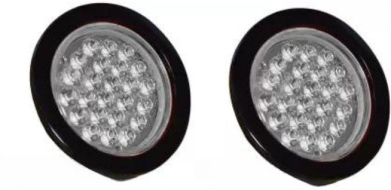 Apsmotiv Clear 4" LED Round Tail Lights Rubber Ring Suitable for Buses Trailers & Trucks Car Dash Indicator Lamp