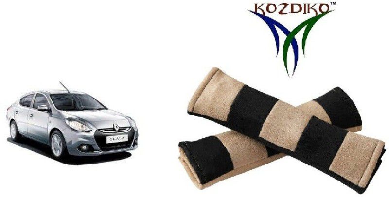 KOZDIKO Seat Belt Cushion Pillow Beige Black 2 pcs For Renault Scala Seat Belt Buckle  (Pack of 2)