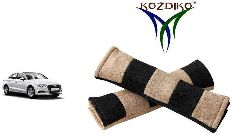 KOZDIKO Seat Belt Cushion Pillow Beige Black 2 pcs-113 Seat Belt Buckle  (Pack of 2)