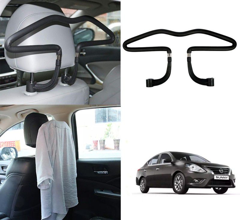 Oshotto Stainless Steel Car Coat Hanger For Nissan Sunny - Black Car Coat Hanger
