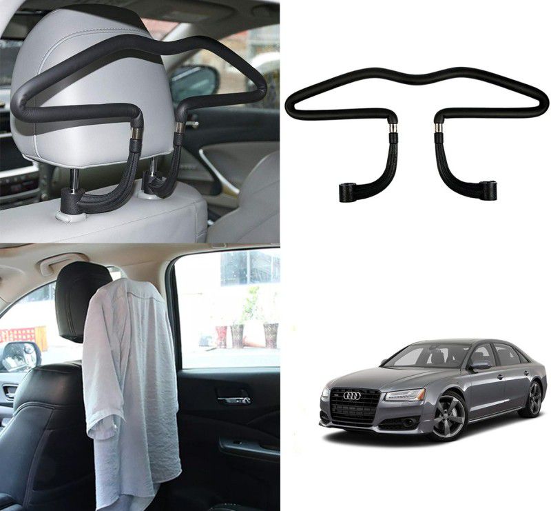Oshotto Stainless Steel Car Coat Hanger For Audi A8 - Black Car Coat Hanger