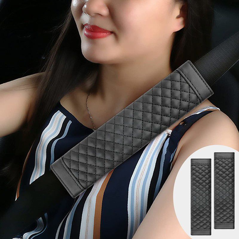 Auto Oprema CAR SEAT BELT COVER & SHOULDER PAD COVER 7D Black UNIVERSAL PACK OF 2 Seat Belt Cover  (Pack of 2)