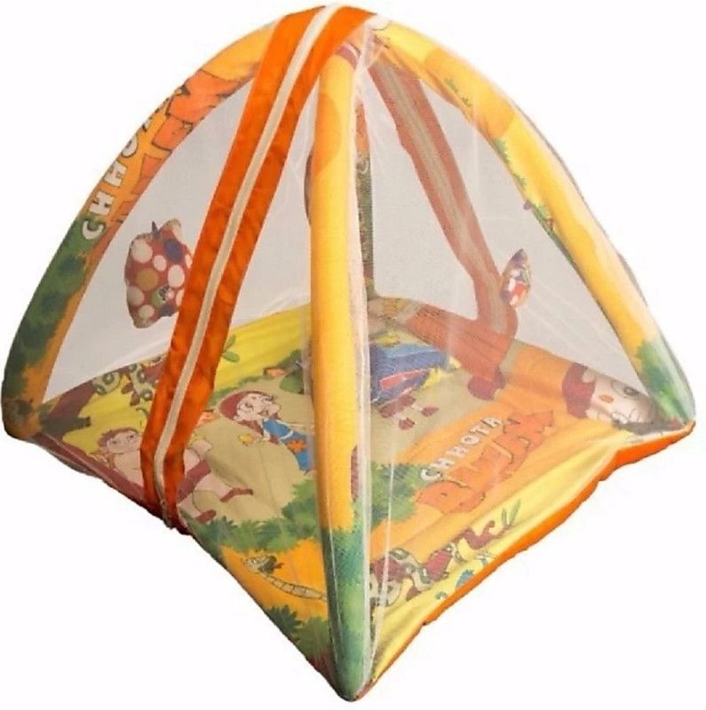 LN OUTLETS Cotton Infants Washable CHHOTA BHEEM BABY PLAY GYM WITH MOSQUITO NET AND BEDDING SET Mosquito Net  (Multicolor, Tent)