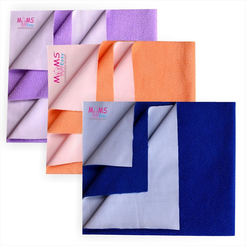 Moms Easy Cotton Baby Sleeping Mat  (Royal Blue, Peach, Lilic, Medium, Pack of 3)