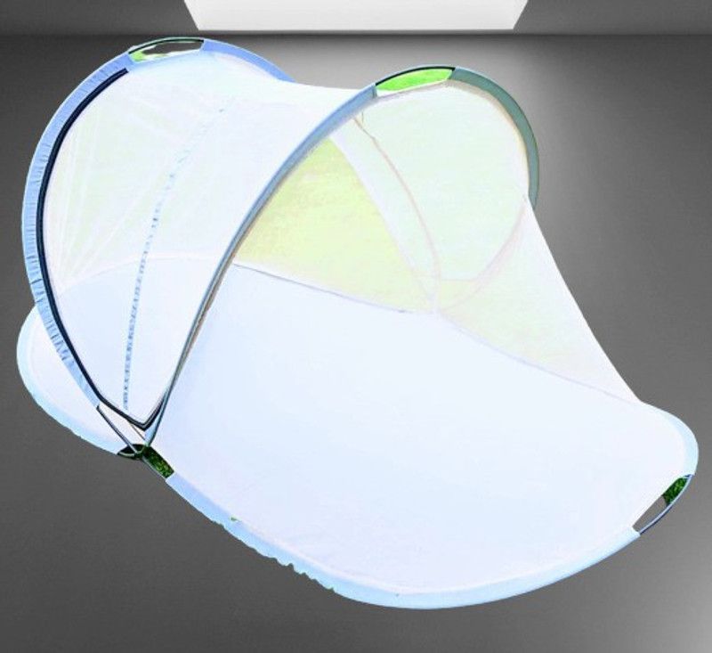 Buy & Rely Polyester Kids Washable Folding Mosquito Repellent Net with Base Cloth (1 to 6 Years, White, Yellow) Mosquito Net  (Yellow, White, Tent)