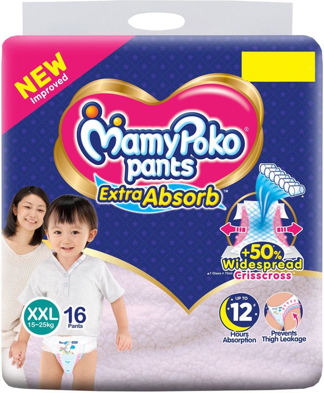 MamyPoko Pants Extra Absorb Baby Diapers, XXL - 16 Diapers - XXL  (16 Pieces)