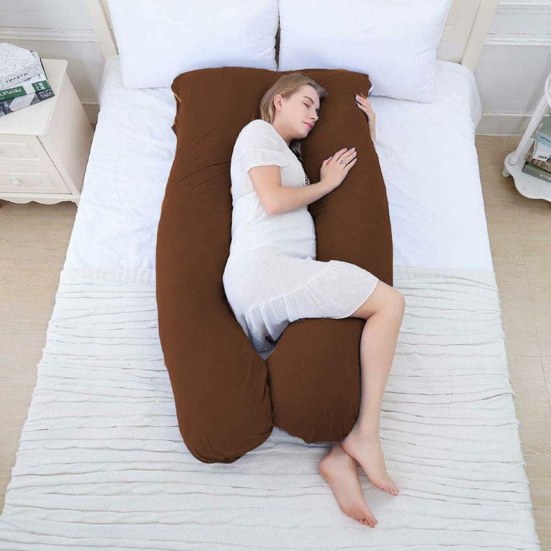 Beta Divine Pregnancy Pillow Microfibre Solid Pregnancy Pillow Pack of 1  (Brown)
