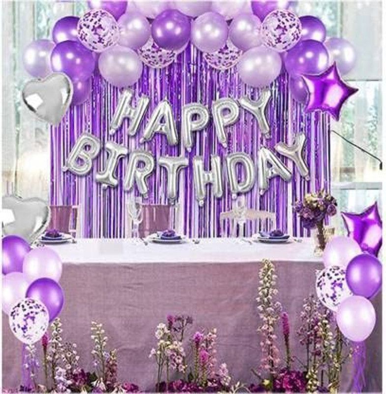 SensibleDecoraters Happy Birthday Foil Balloons Confetti Foil Star Heart Kit (Set of 47)  (Set of 47)