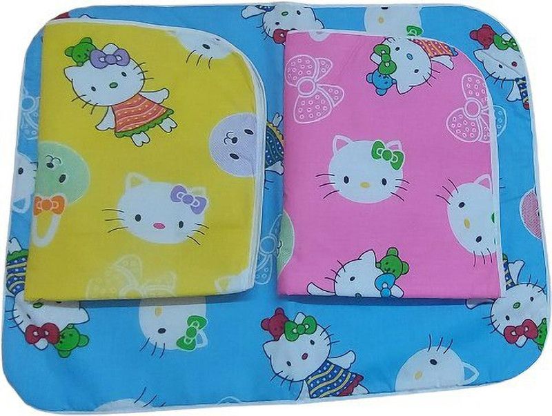 Cotton Baby Bed Protecting Mat  (Blue, Pink, Yellow, Free)