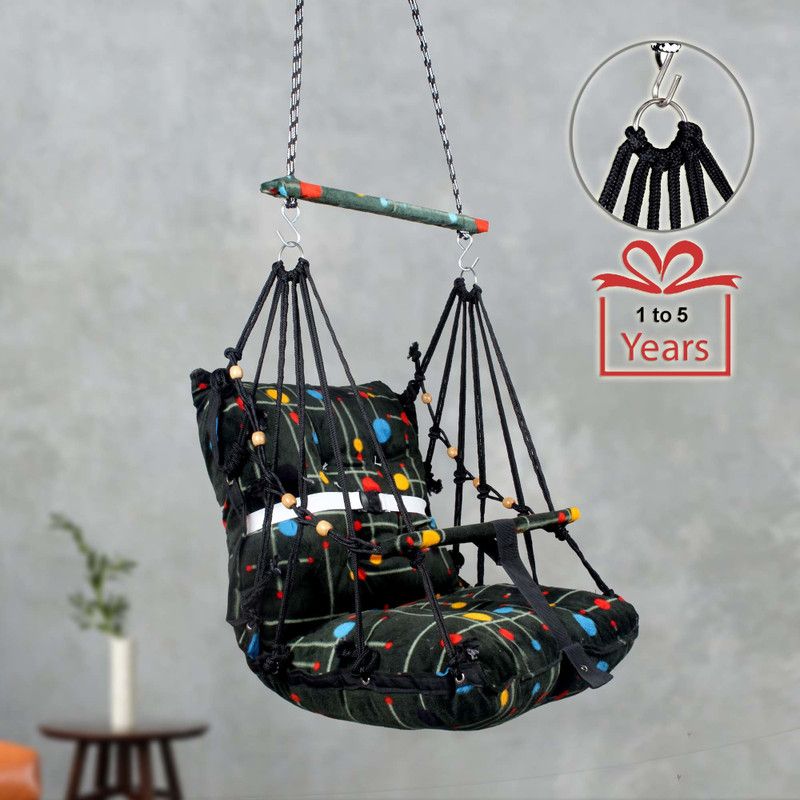 DKS enterprise Cotton Swing Chair For Kids Baby's 1-5 Years With Safety Belt-Kids Product Swing Swings  (Green)