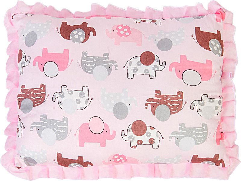 Baby Moo Polyester Fibre Animals Baby Pillow Pack of 1  (Pink)