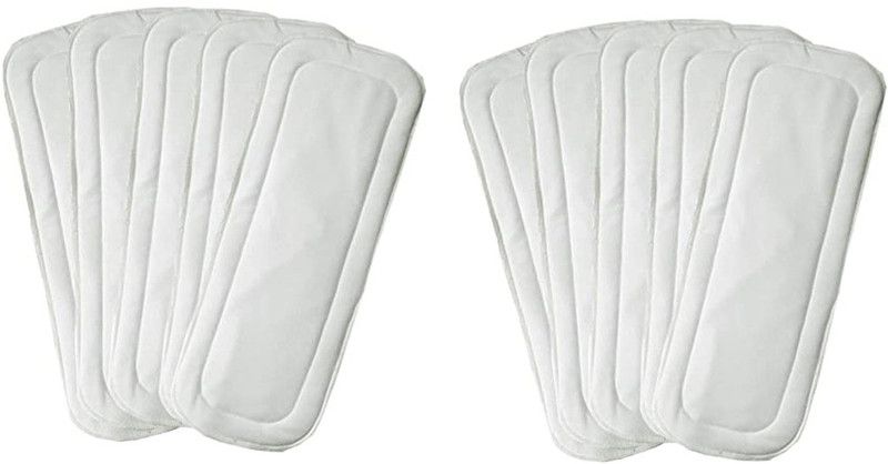Feelitson Microfiber 5 Layer Diaper Insert Reusable Washable Adjustable White 10Pcs - S  (10 Pieces)