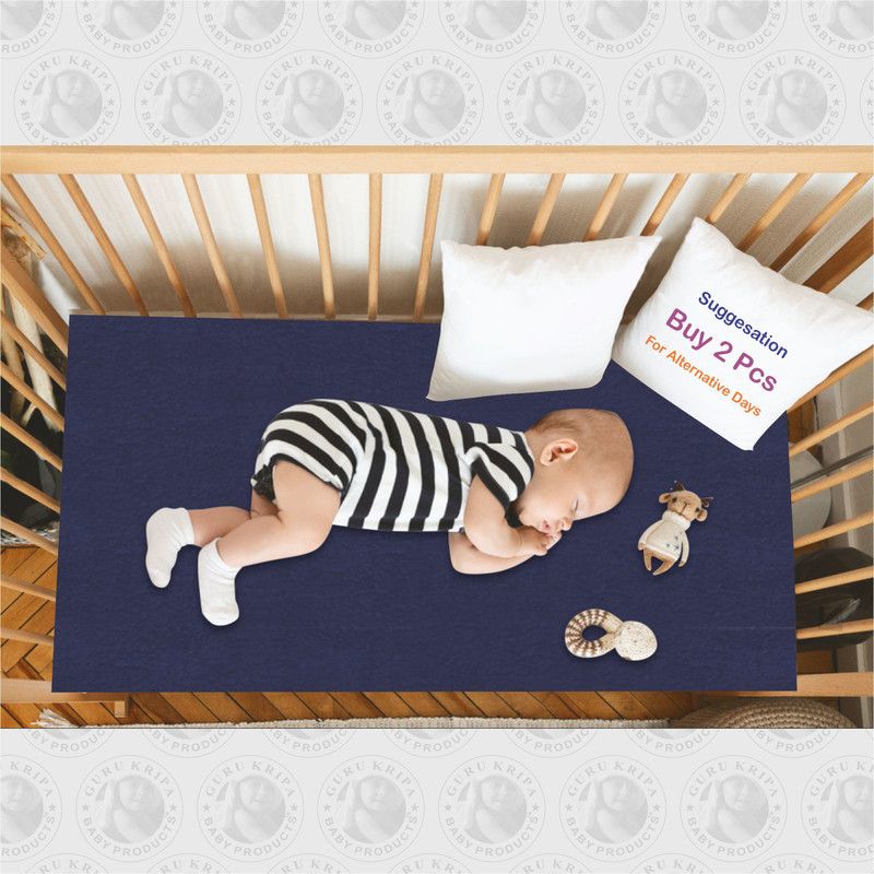 GURU KRIPA BABY PRODUCTS Plastic Baby Bed Protecting Mat  (Navy Blue, Small)