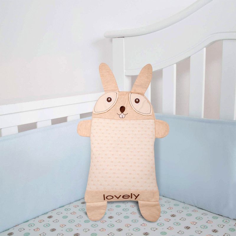 Baby Moo Cotton Animals Baby Pillow Pack of 1  (Cream)