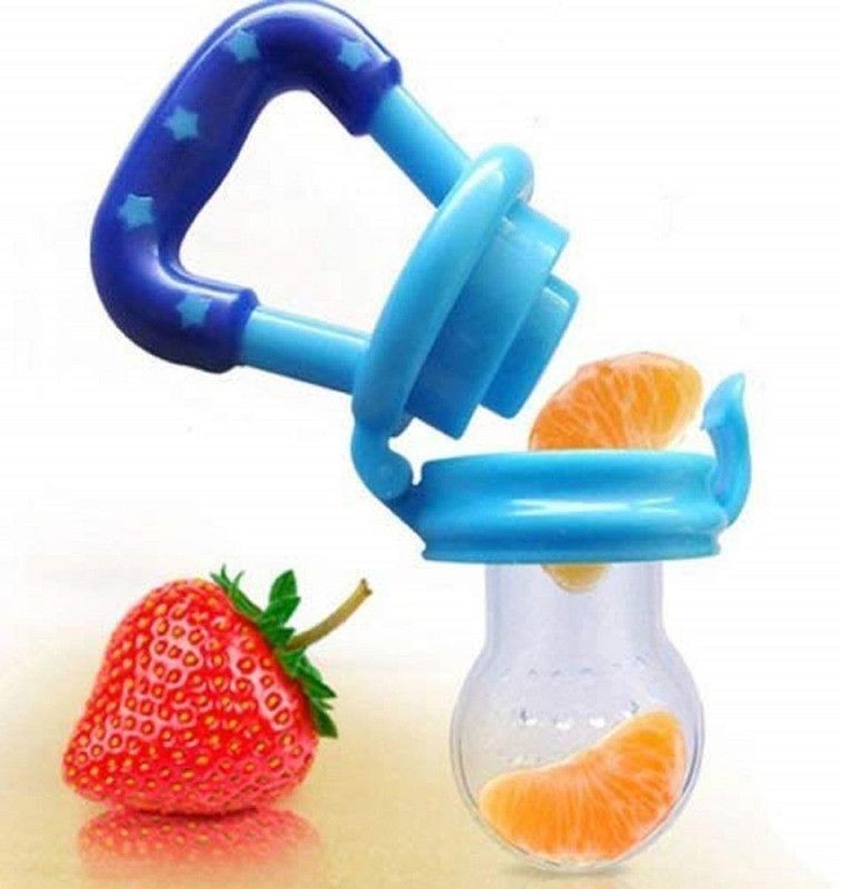 AuraSkin Silicone Baby fruit Feeder/ BPA Free/Food Feeder/Silicone Food Nibbler/ soother Teether and Feeder  (Blue)