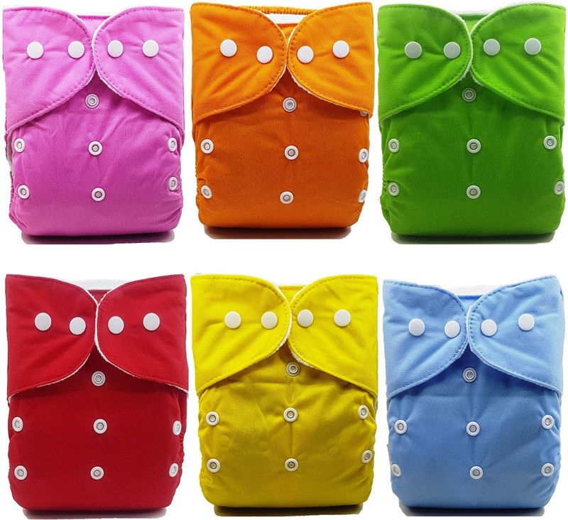 BACHA FASHION Baby Cloth Diaper Multi Color (No insert) Set of 6