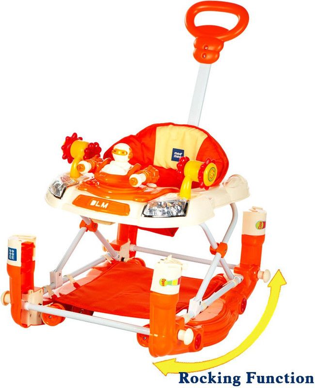 MeeMee Musical 2-in-1 Walker With Parent Rod  (Orange)