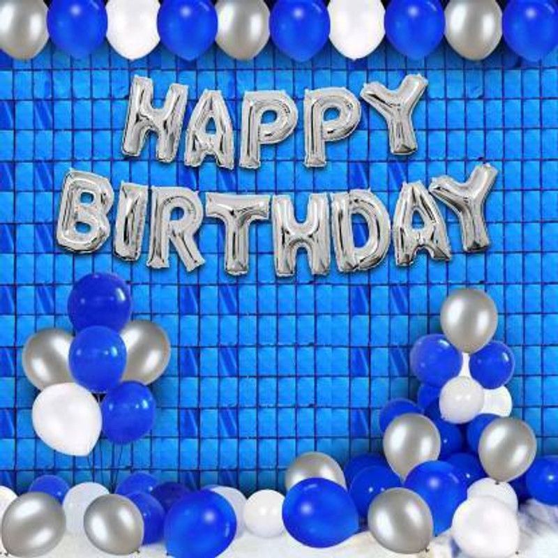 Shmaya Blue,curtain birthday combo-pack of 32  (Set of 32)
