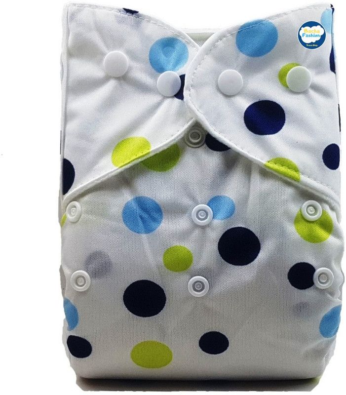 BACHA FASHION Classic Baby Cloth Diaper - Blue Polka Dot (No Insert)