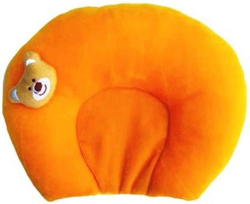 Mega Style Mustard Seeds Solid Baby Pillow Pack of 1  (Orange)