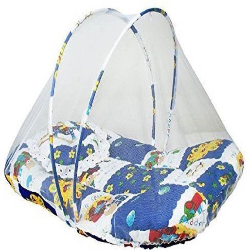 BABIQUE Exclusive Mosquito Net Baby Bedding Set Crib  (Fabric, Blue)