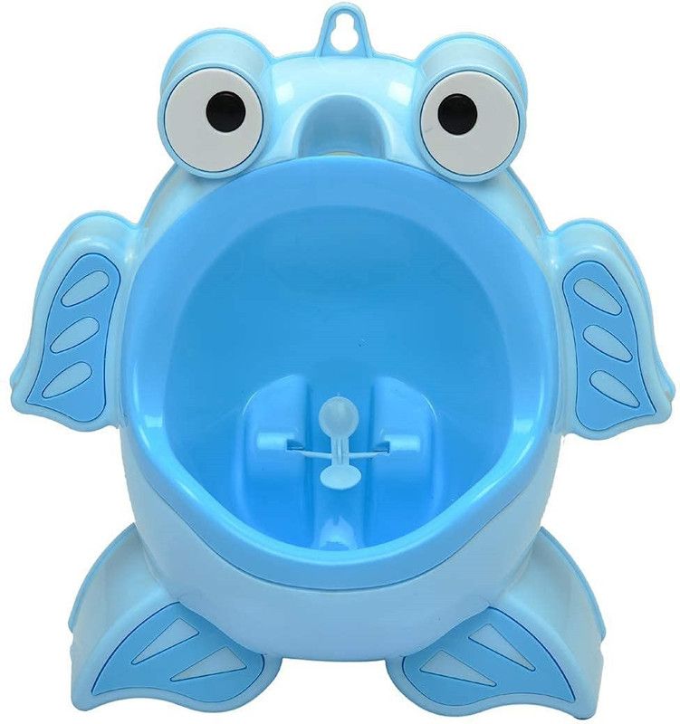 Fing Urinal Wall Mounted Stand, Lovely Frog Baby Toilet Training Kids Potty Urinal Pee Trainer Urine for Boys with Funny Aiming Target Urinating Box (Blue) Urinating Box  (Blue)