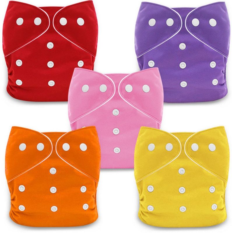BATANIYA Washable Reusable Adjustable Diapers(Multicolor 5 nappy)