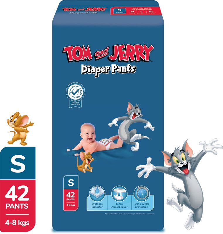 TOM & JERRY Diaper Pants with Wetness Indicator - S  (42 Pieces)