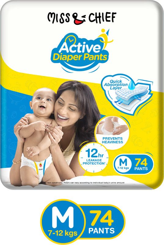 Miss & Chief by Flipkart Active Diaper Pants - M  (74 Pieces)