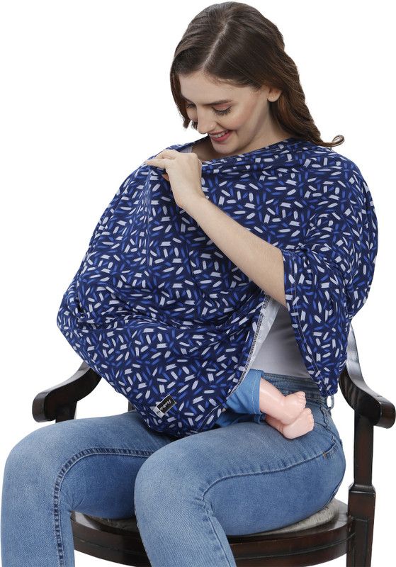 Feather Hug 360° Nursing Cover for Breastfeeding, Scarf, Breathable, Babysitting Feeding Cloak  (Blue Spark)