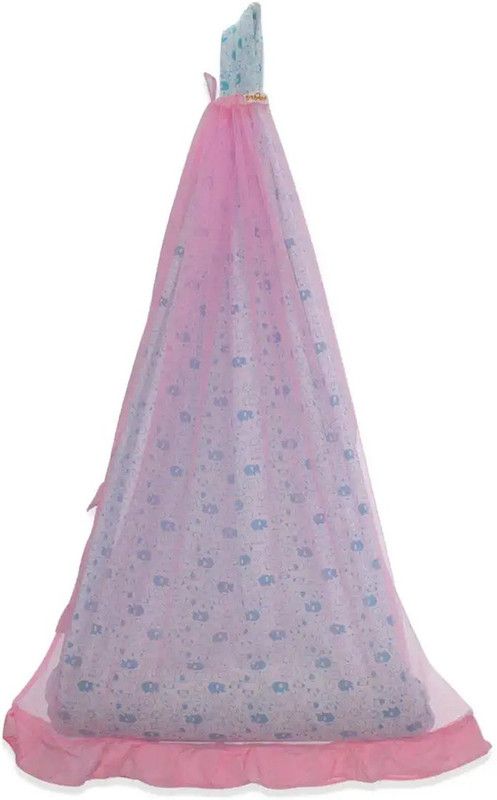 Little Kids Cotton Kids Washable Kids Washable Cotton Mosquito Net Cradle for Baby Jhula and Swing 0 to 3 Years Mosquito Net  (Pink, Ceiling Hung)
