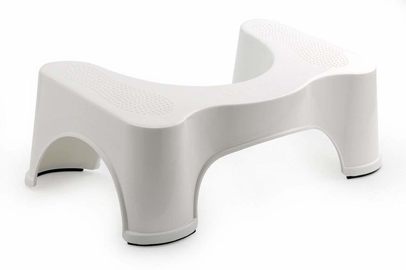 MYSA Eazily Dr's Advise Perfect Posture Plastic Squat Potty Step Stool for Western Toilet Scientific Angle, Anti-Slip, Anti-Constipation with Special Acupressure Points Potty Seat  (White)