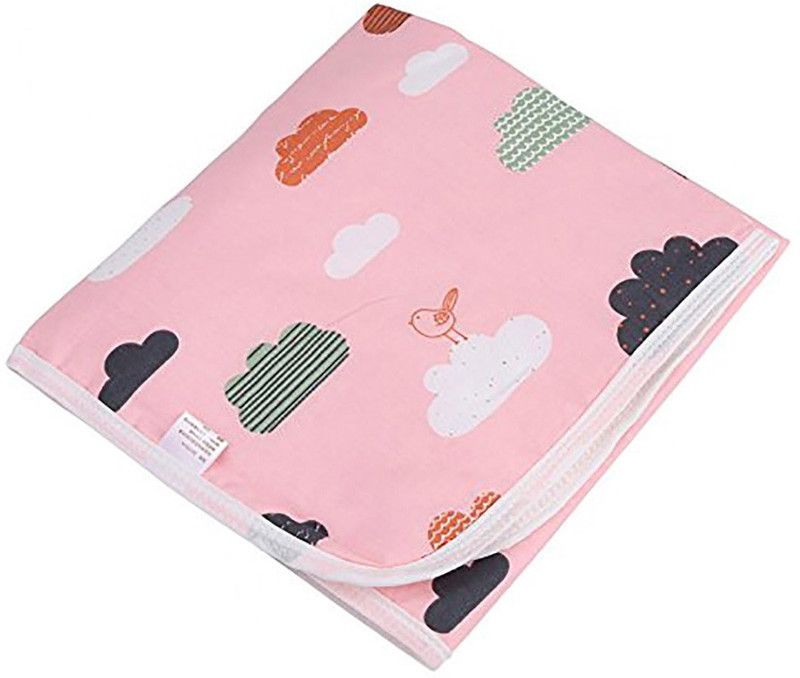 SYGA Polyester, Cotton Baby Bed Protecting Mat  (Pink Cloud, Large)