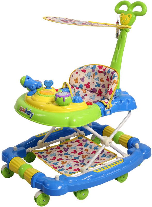 sunbaby Musical Walker & Rocker With Parent Rod  (Blue)