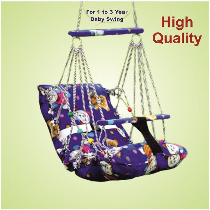 JALZONES Baby Swing Folding & Washable 1- 3 Years With Safety Belt indoor-Outdor Bouncer  (Blue)