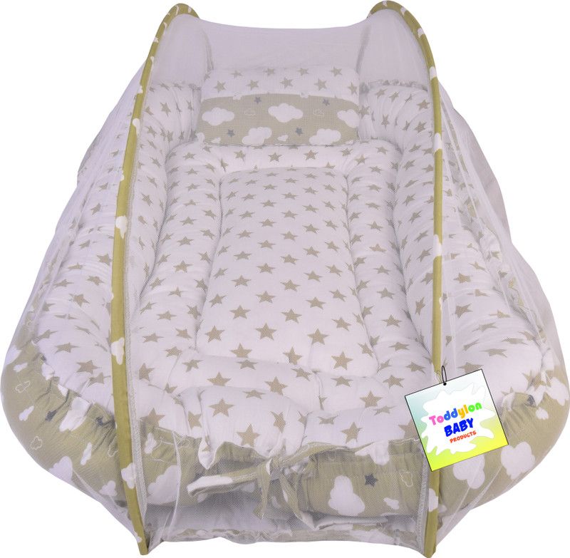 Toddylon Cotton Baby Bed Sized Bedding Set  (Green)