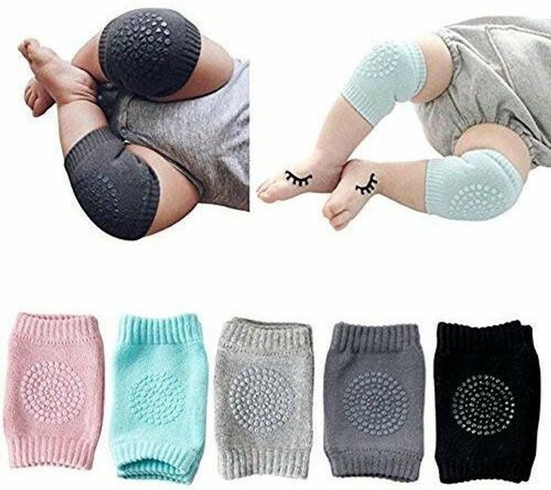 Manu Hut Baby Knee Pads for Crawling, Anti-Slip Padded Stretchable Elastic . Multicolor Baby Knee Pads  (Plain)