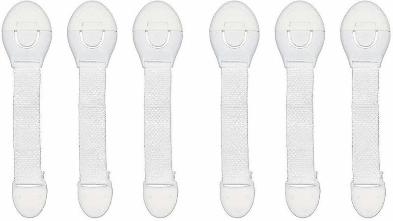 Mopslik Baby Proofing Child Safety Strap Lock for Drawers,Fridge,Cupbiards Etc. White Colur (Pack of 6)  (White)